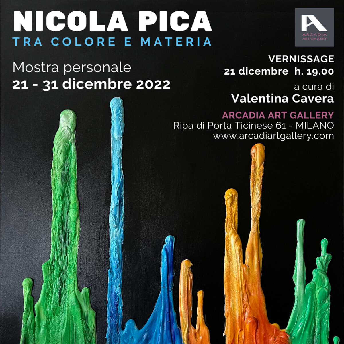Mostra personale “tra colore e materia” di Nicola Pica